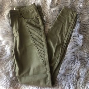 Forever 21 Olive moto jeans